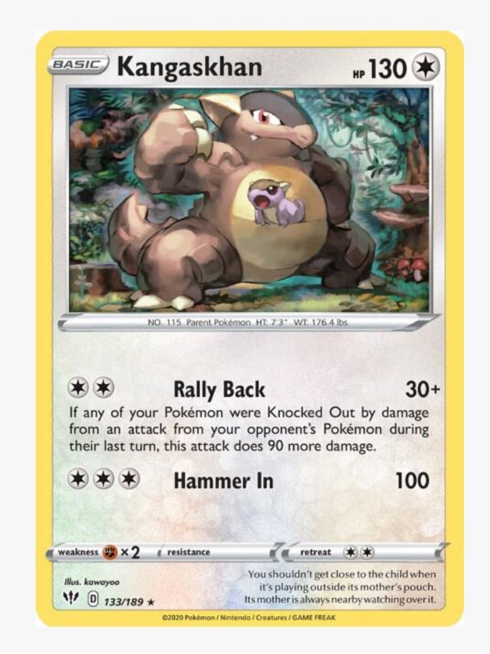 Kangaskhan SWSH03: Darkness Ablaze Pokemon Trading Card